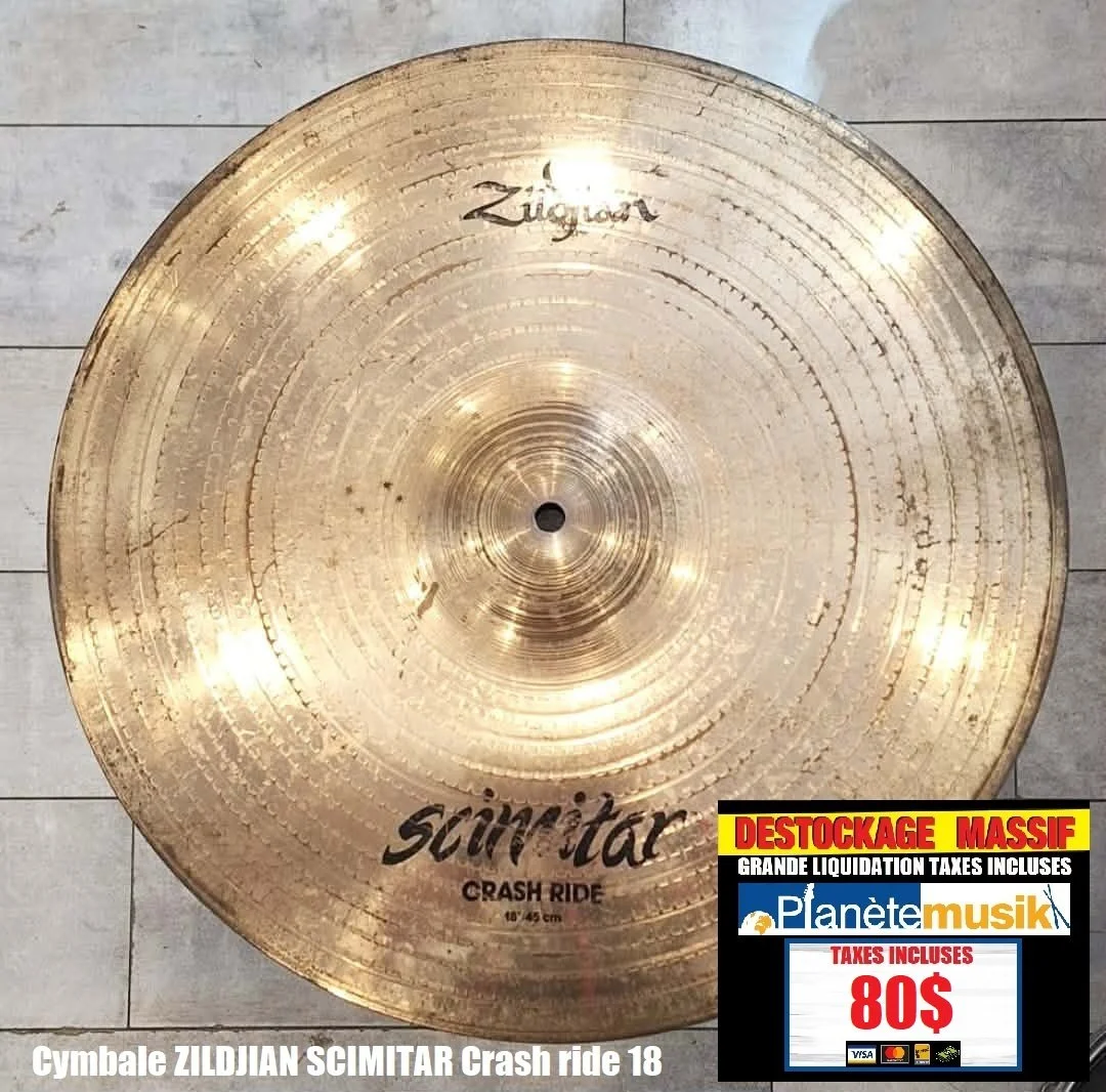 LE DÉSTOCKAGE CONTINUE - Cymbale ZILDJIAN SCIMITAR Crash ride 18