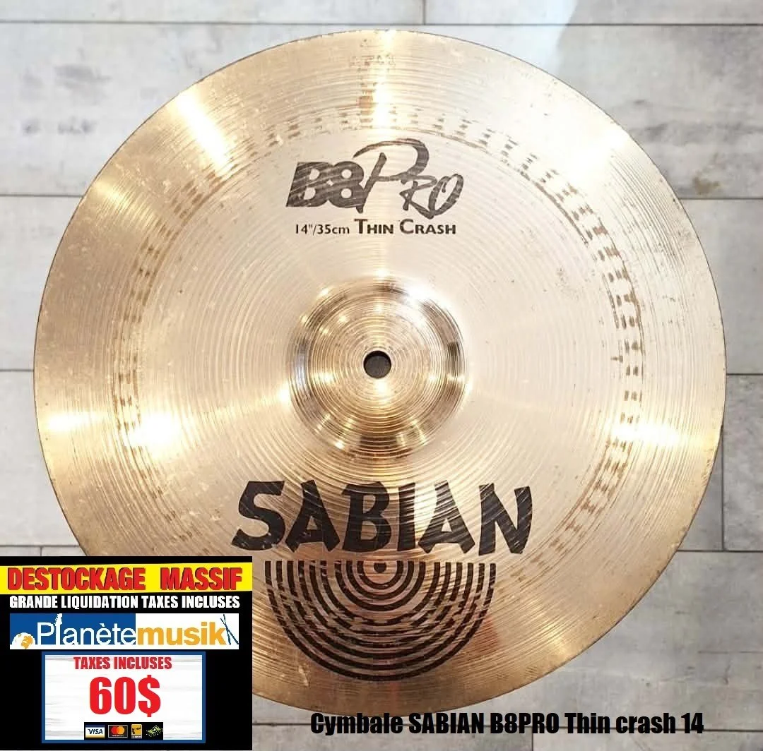 LE DÉSTOCKAGE CONTINUE - Cymbale SABIAN B8PRO Thin crash 14
