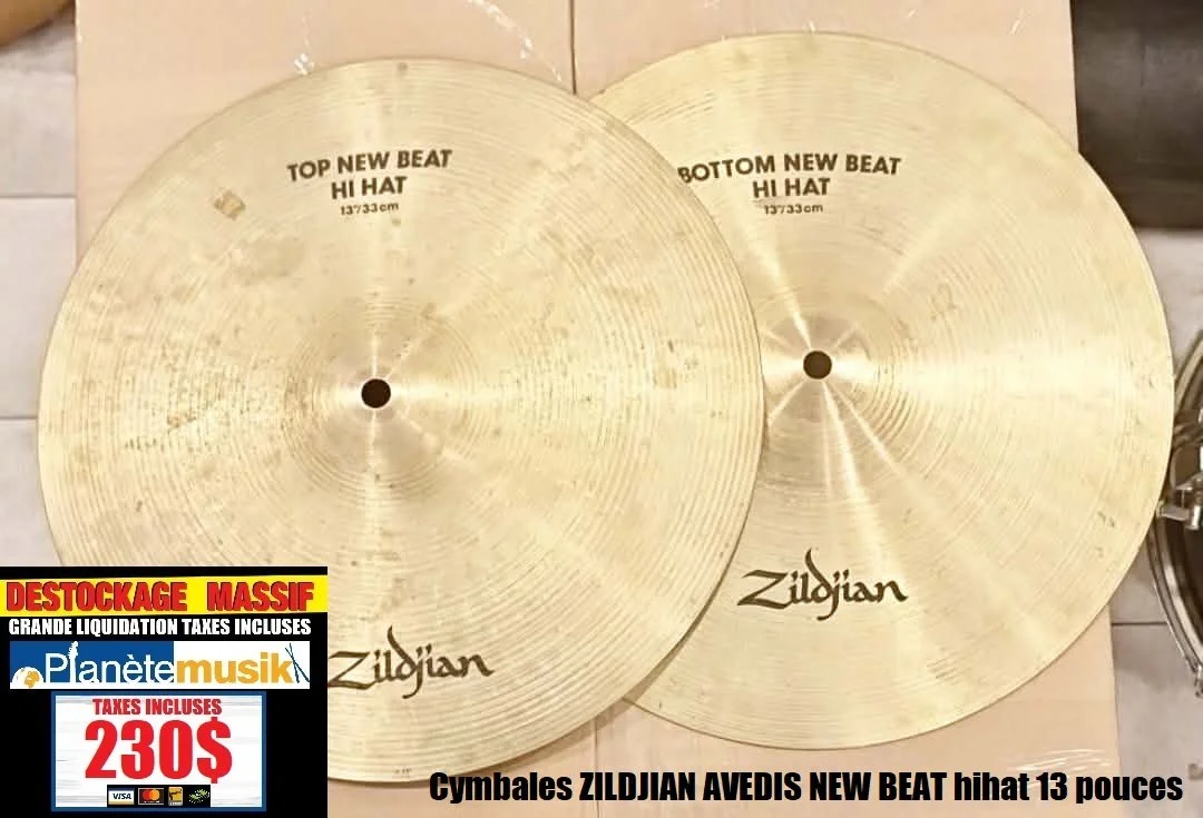 LE DÉSTOCKAGE CONTINUE - Cymbales ZILDJIAN AVEDIS NEW BEAT hihat 13 pouces en ordre