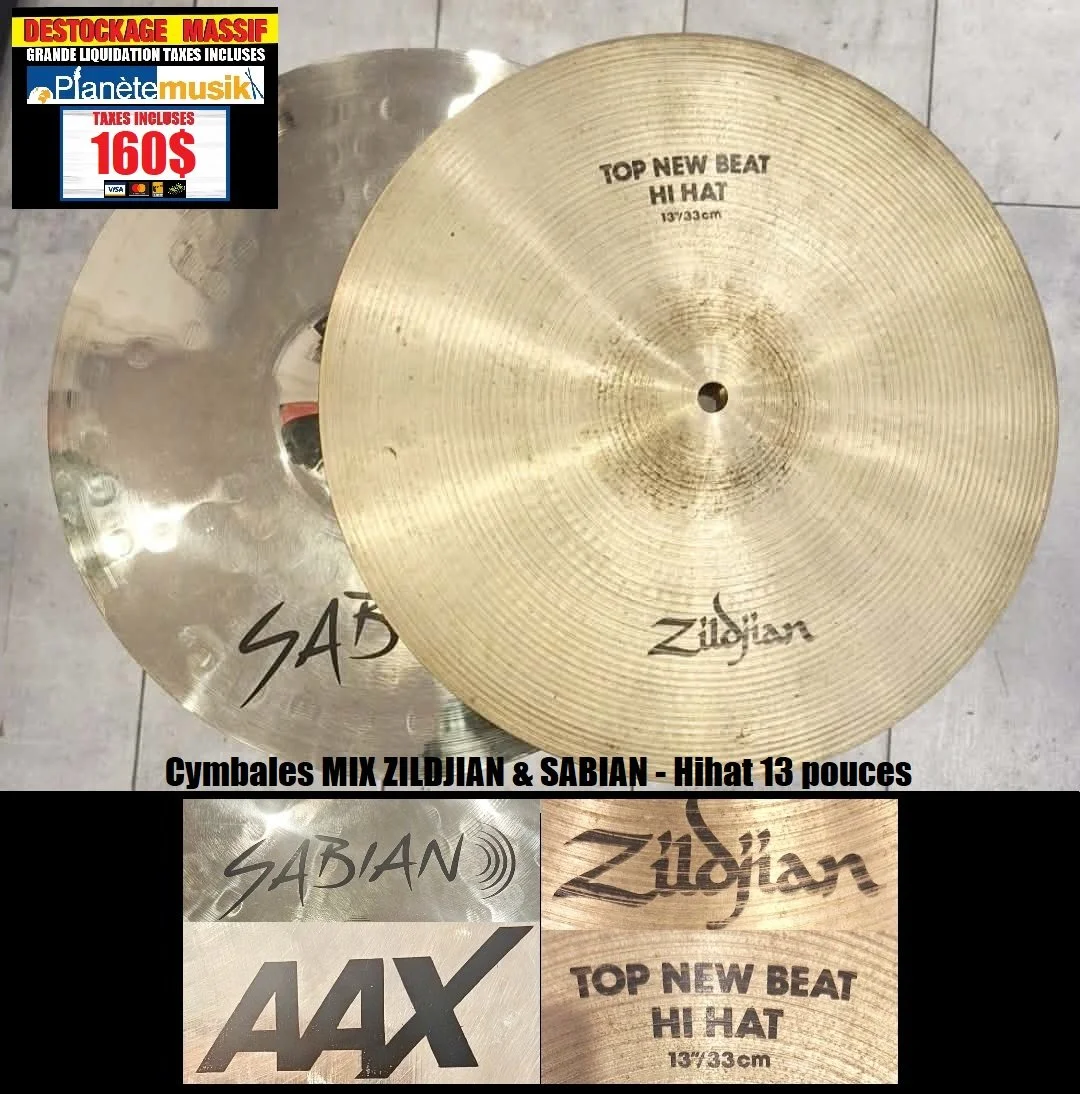 Un couple FORMÉ PAR NOUS!!! HIHAT 13 ZILDJIAN AVEDIS NEW BEAT TOP &amp; AAX BOTTOM