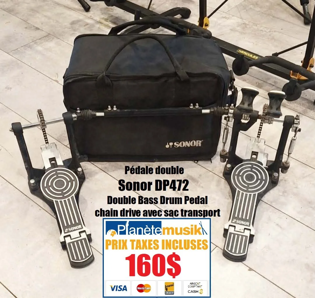 Pédale double SONOR DP472 Chain drive avec sac transport