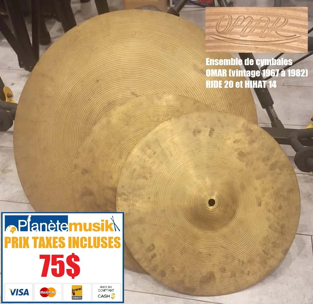 Ensemble de cymbales vintage OMAR - Ride et hihat