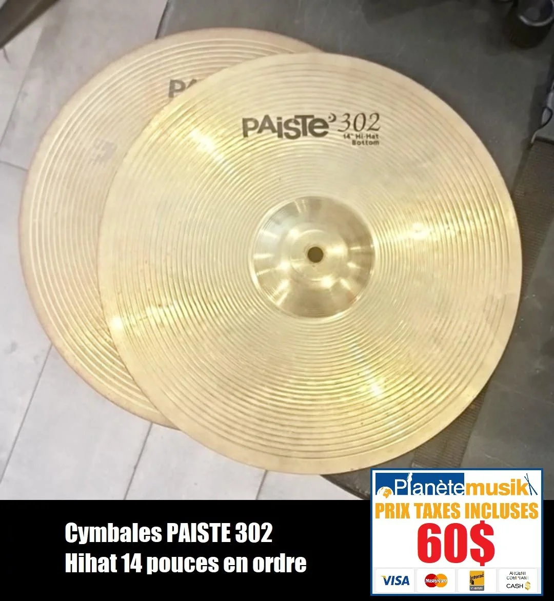 Cymbales PAISTE 302 hihat 14 pouces