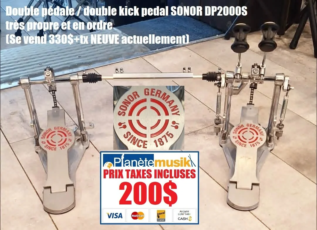 Double pédale / double kick pedal SONOR DP2000S très propre