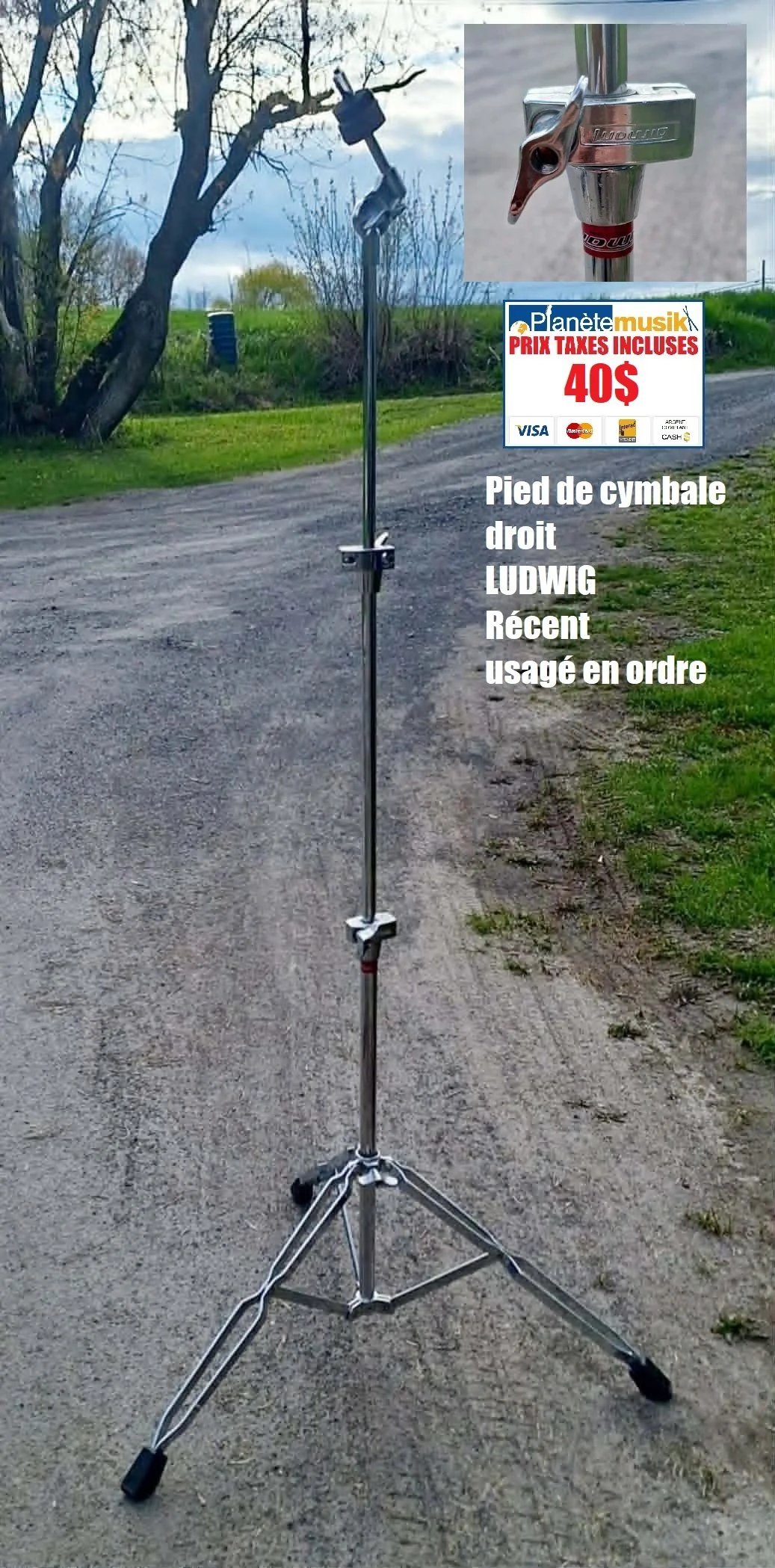 Pied de cymbale droit LUDWIG récent en ordre