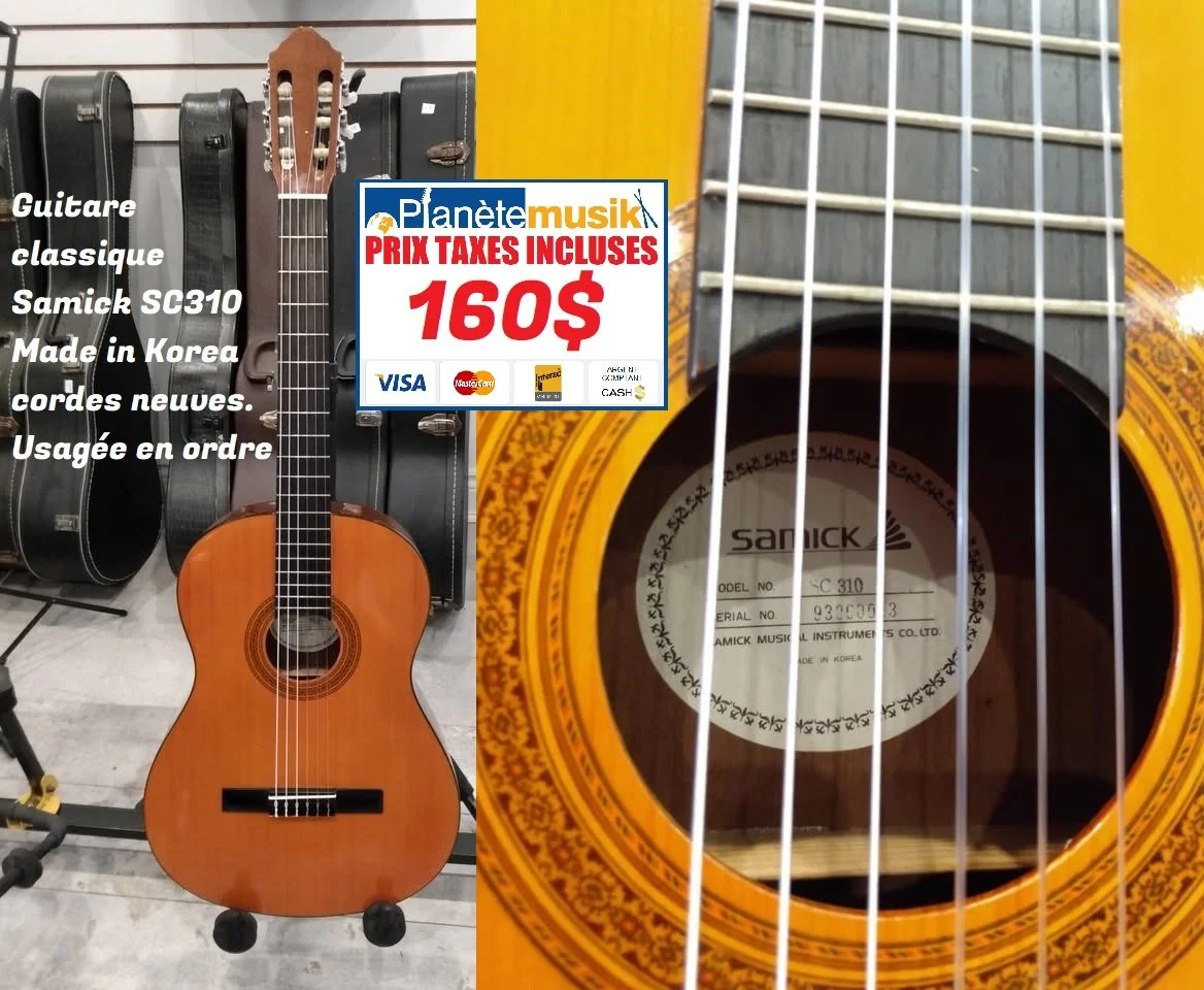 Guitare classique Samick SC310 Made in Korea, cordes neuves-TAXES INCLUSES