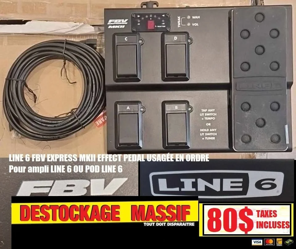LINE 6 FBV express MK2 pour ampli line 6 ou pod line 6 Avec cable Usagé en ordre