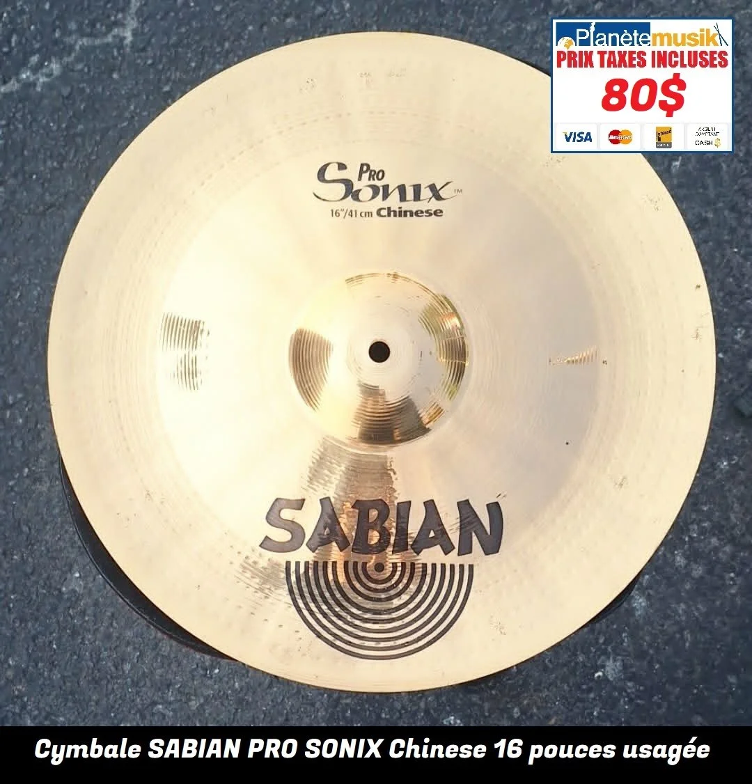 TAXES INCLUSES - Cymbale SABIAN PRO SONIX Chinese 16 pouces
