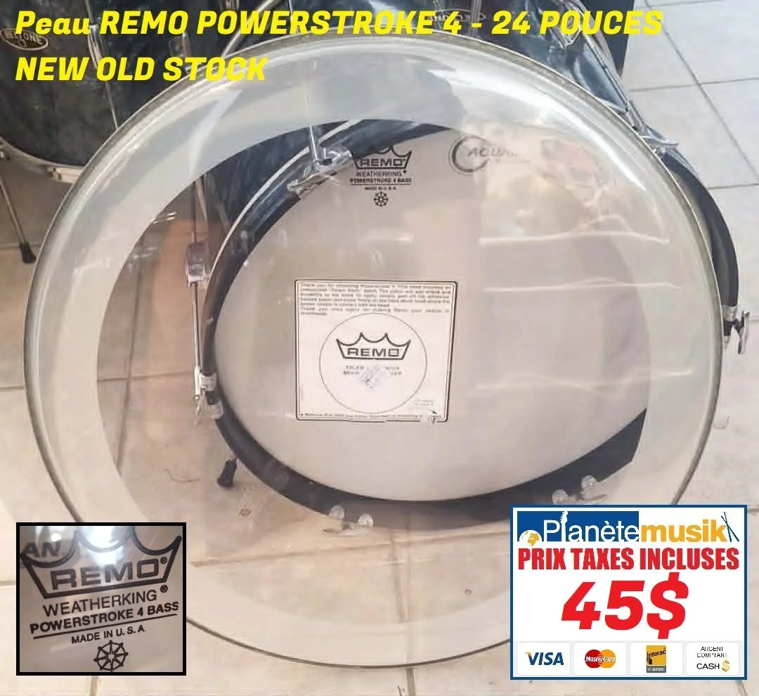 TAXES INCLUSES - Comme neuve jamais été frappée REMO POWERSTROKE 4 - 24 POUCES - le falam pad n’as jamais été collé non plus!!