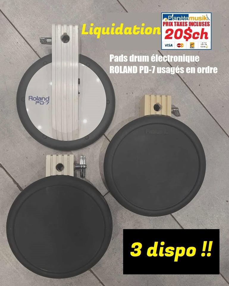 LIQUIDATION TAXES INCLUSES Pad drum électronique ROLAND PD-7 20$ch !!!