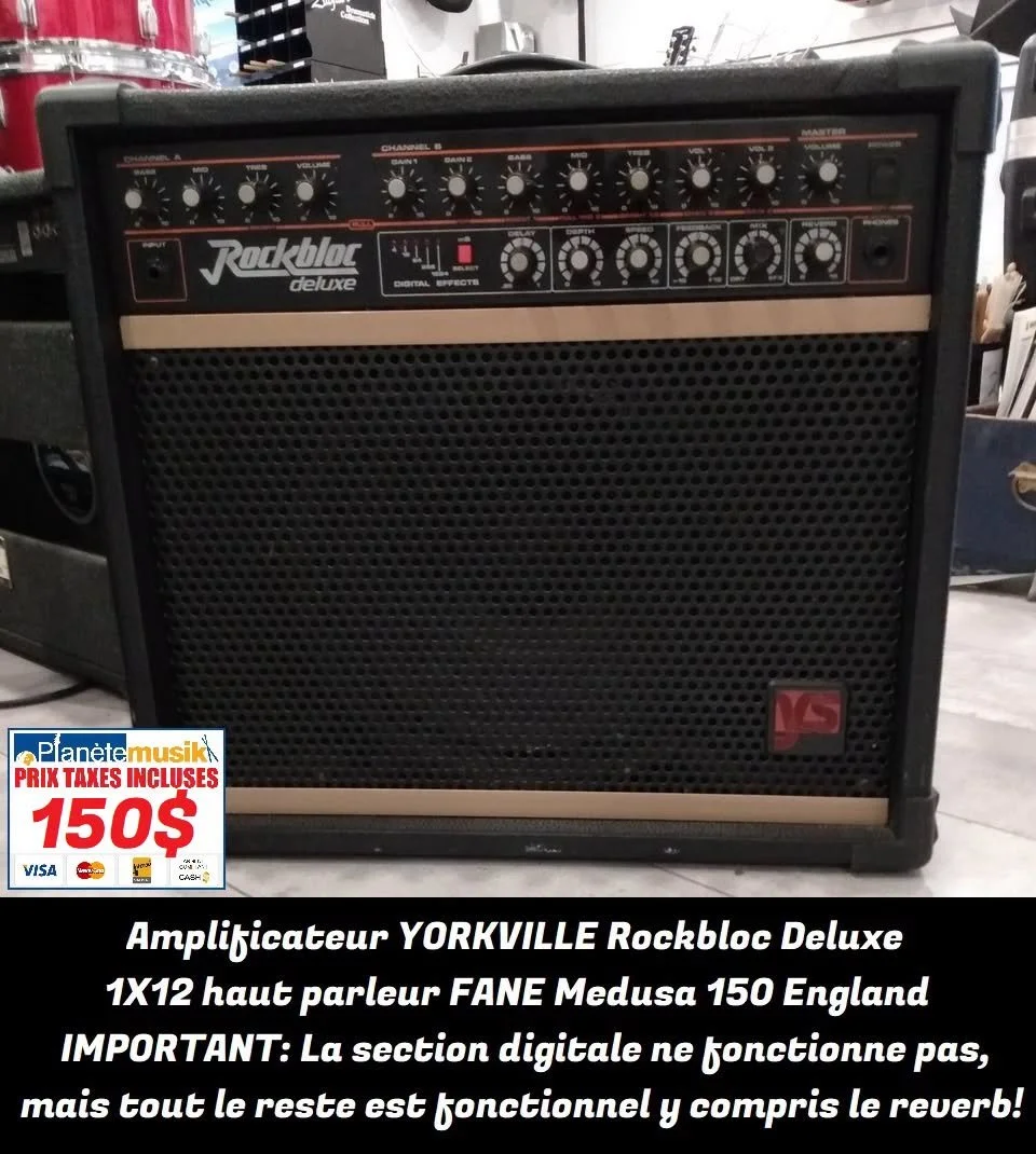 TAXES INCLUSES - Amplificateur YORKVILLE Rockbloc Deluxe1X12  150$