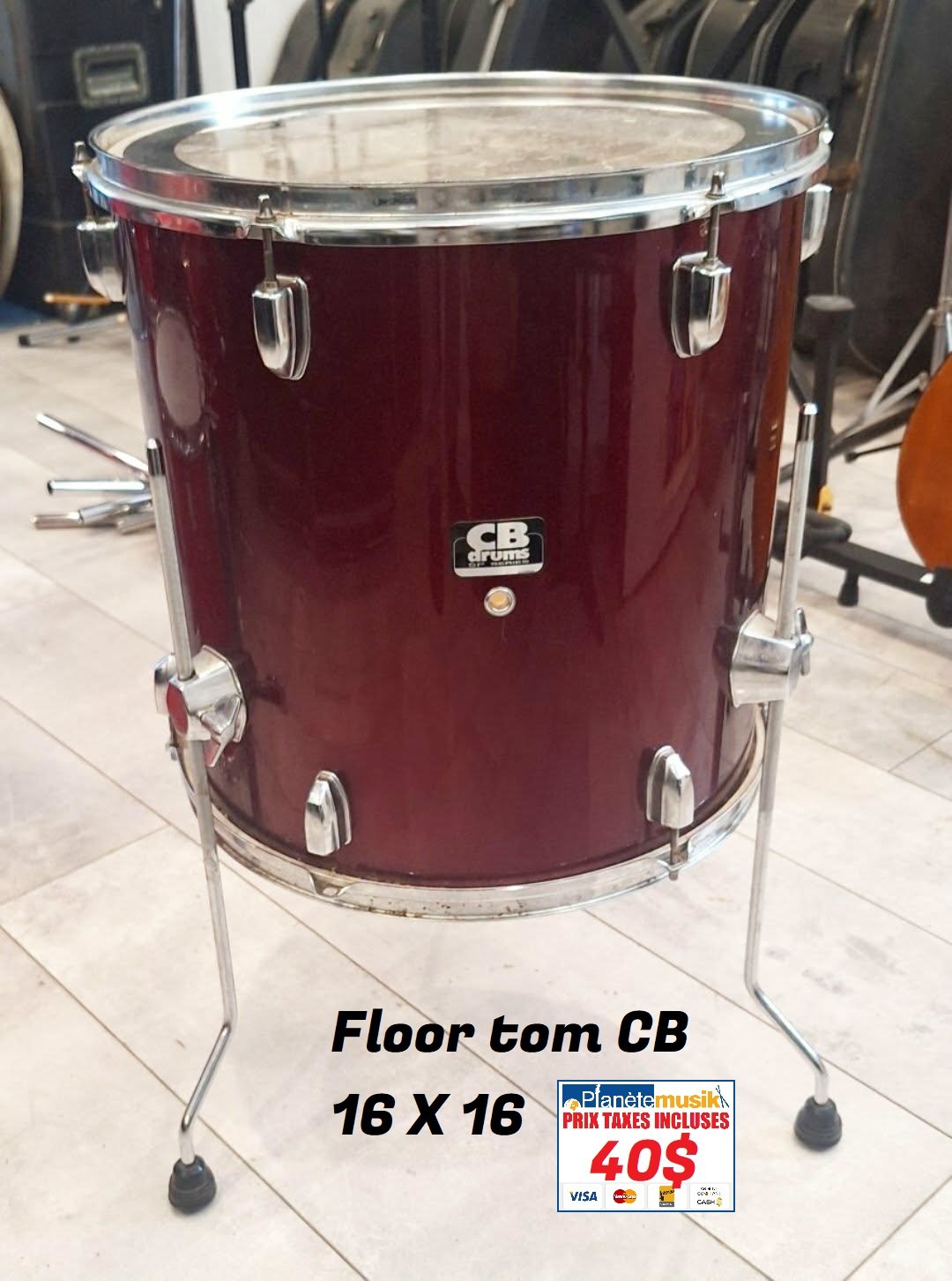 TAXES INCLUSES - Floor tom CB 16 X 16 - 40$