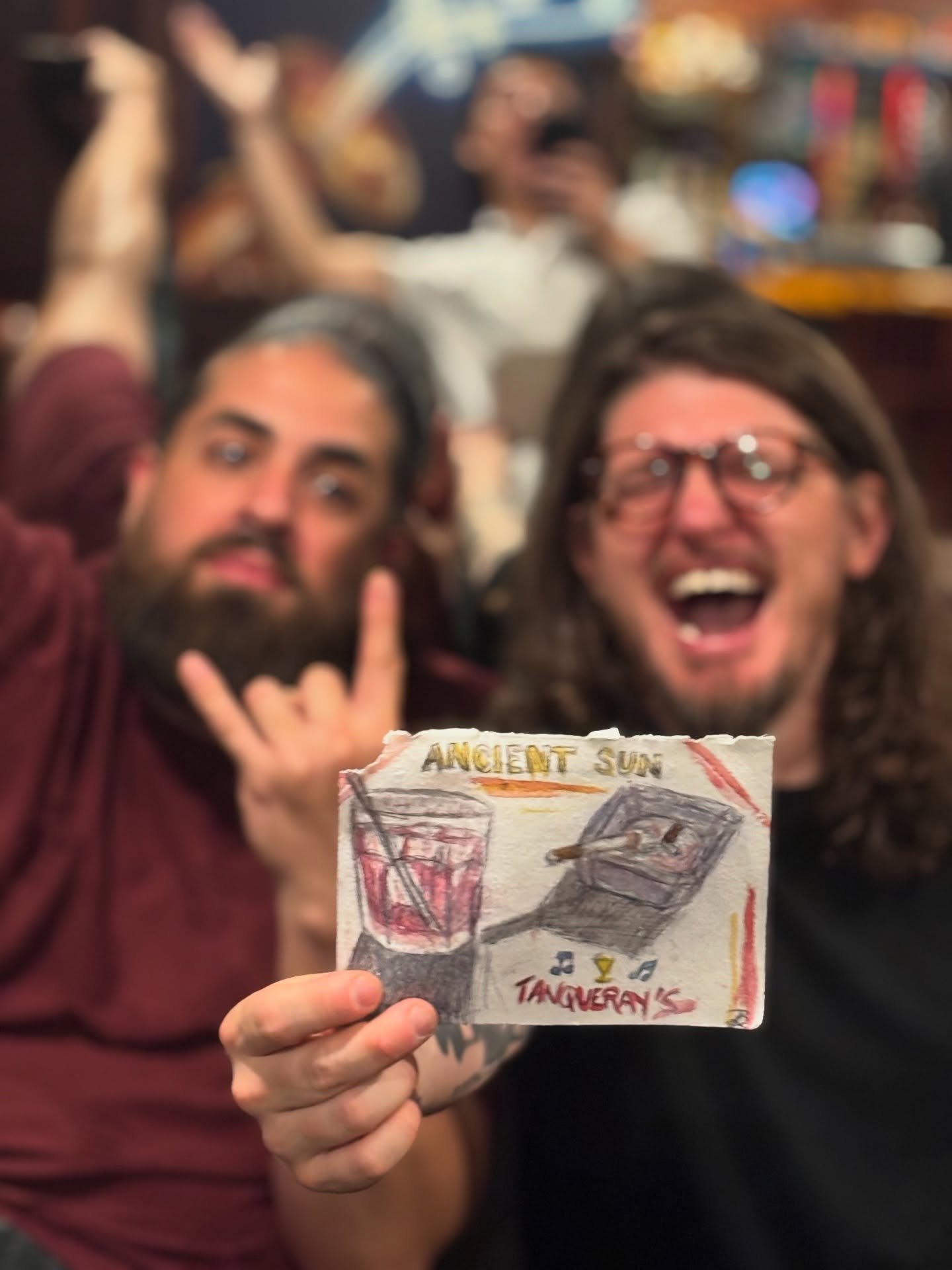 The pictures progressively get less chaotic, but we love the fan art more and more! Big thanks to @chiefberetta77 for the awesome drawing 🥃⚡️🫶

This week you can find us at:
- House of Blues, Thursday 5-10pm
- Cafe DeVinci, Saturday 9:30pm
- Tanque