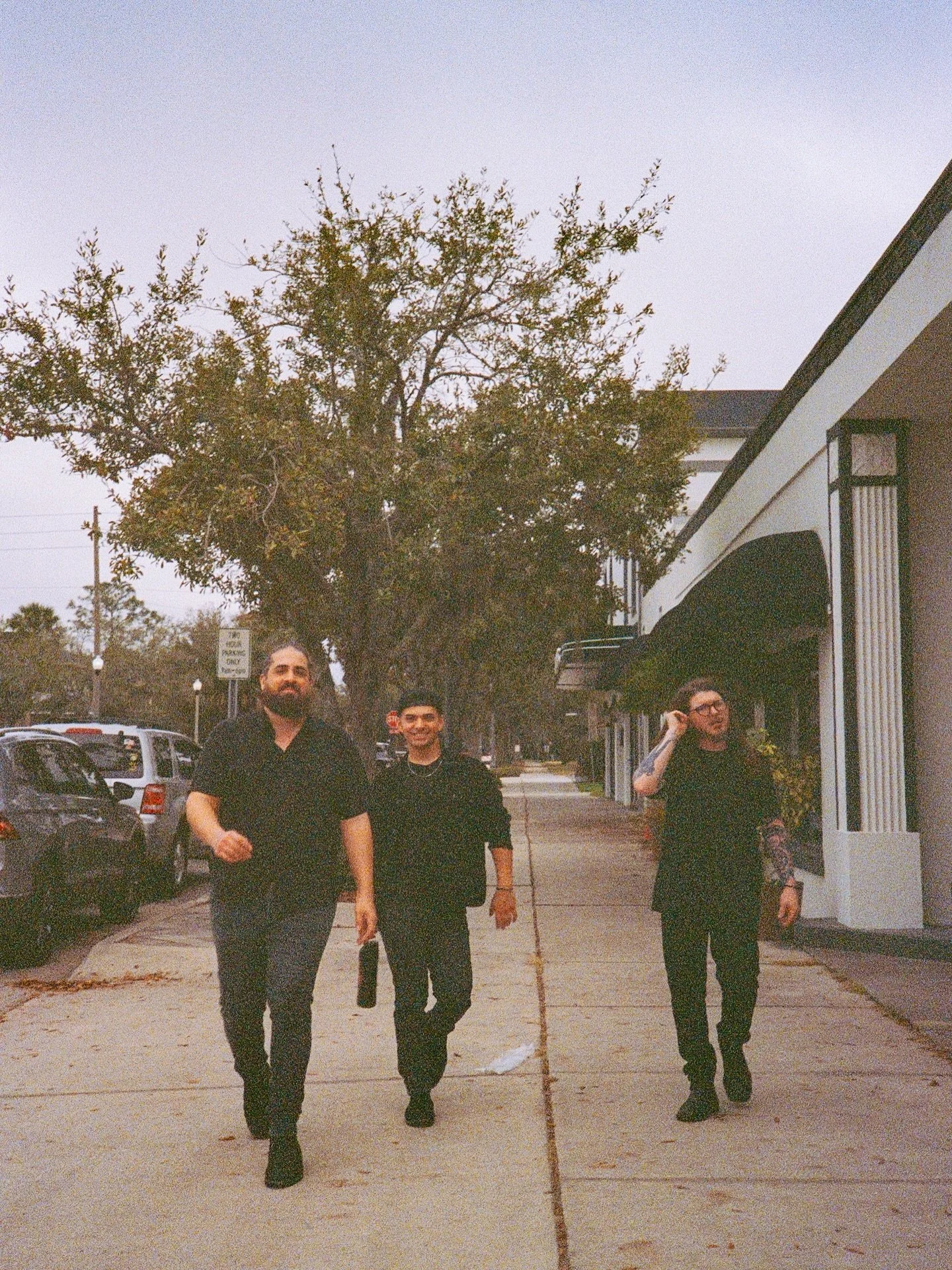 Strollin&rsquo; 🚶🏽&zwj;♂️ 

Just three dudes on their way to play some notes and such. You should see &lsquo;em live, real fun stuff.. and slightly loud👌 

New merch is available on our website, ancientsunband.com! Take a walk around repping your 