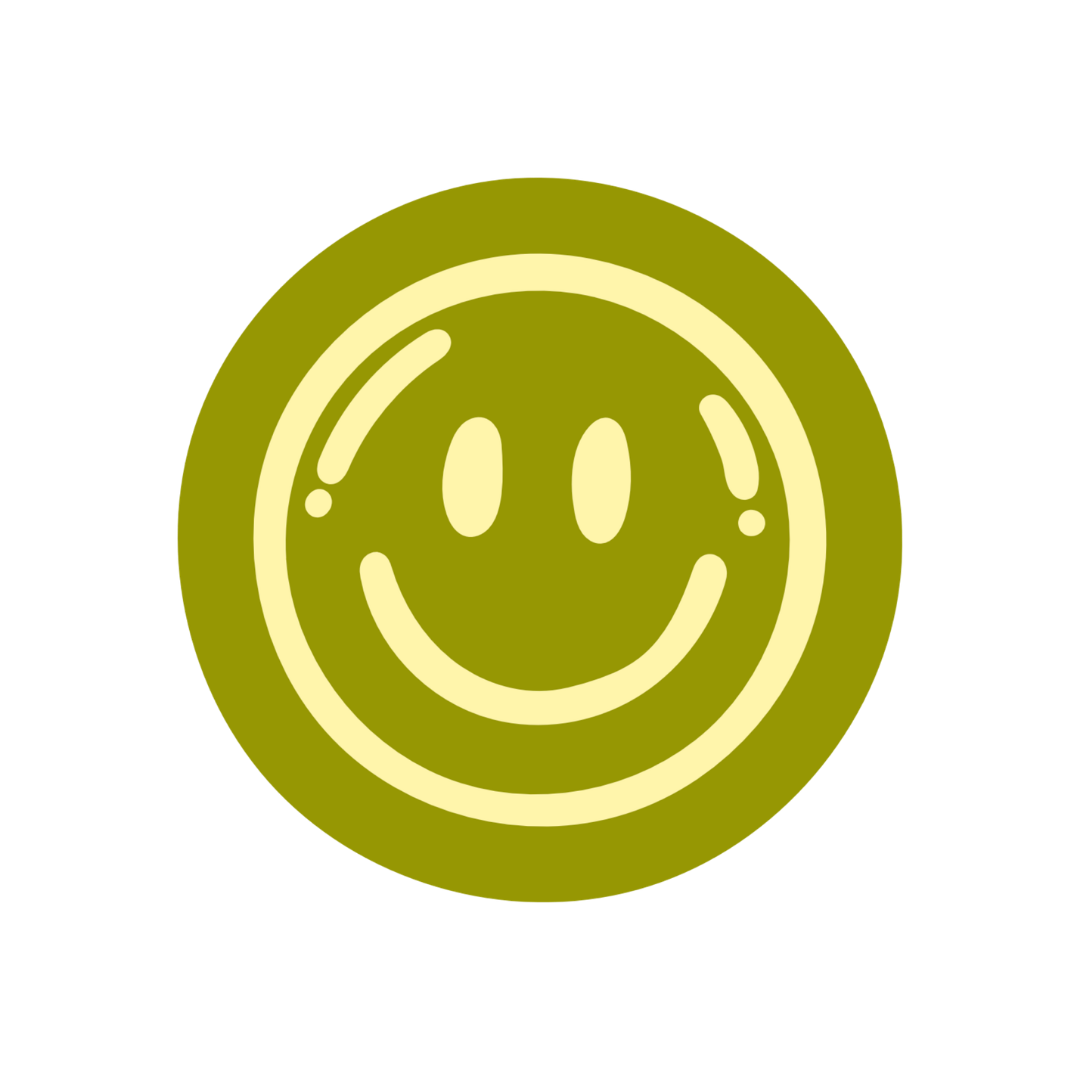 Dark lime green smiley face