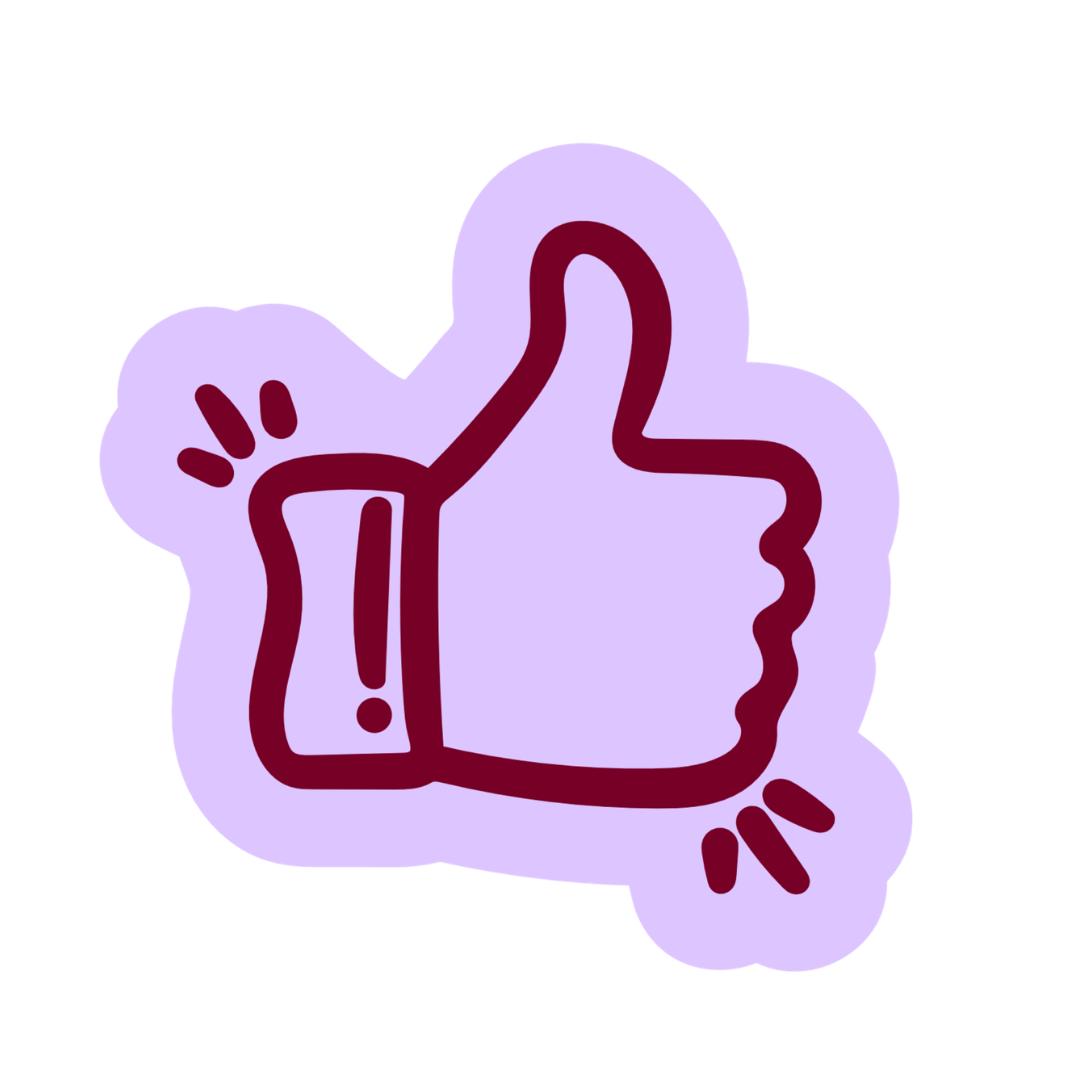Purple emoji style thumbs up