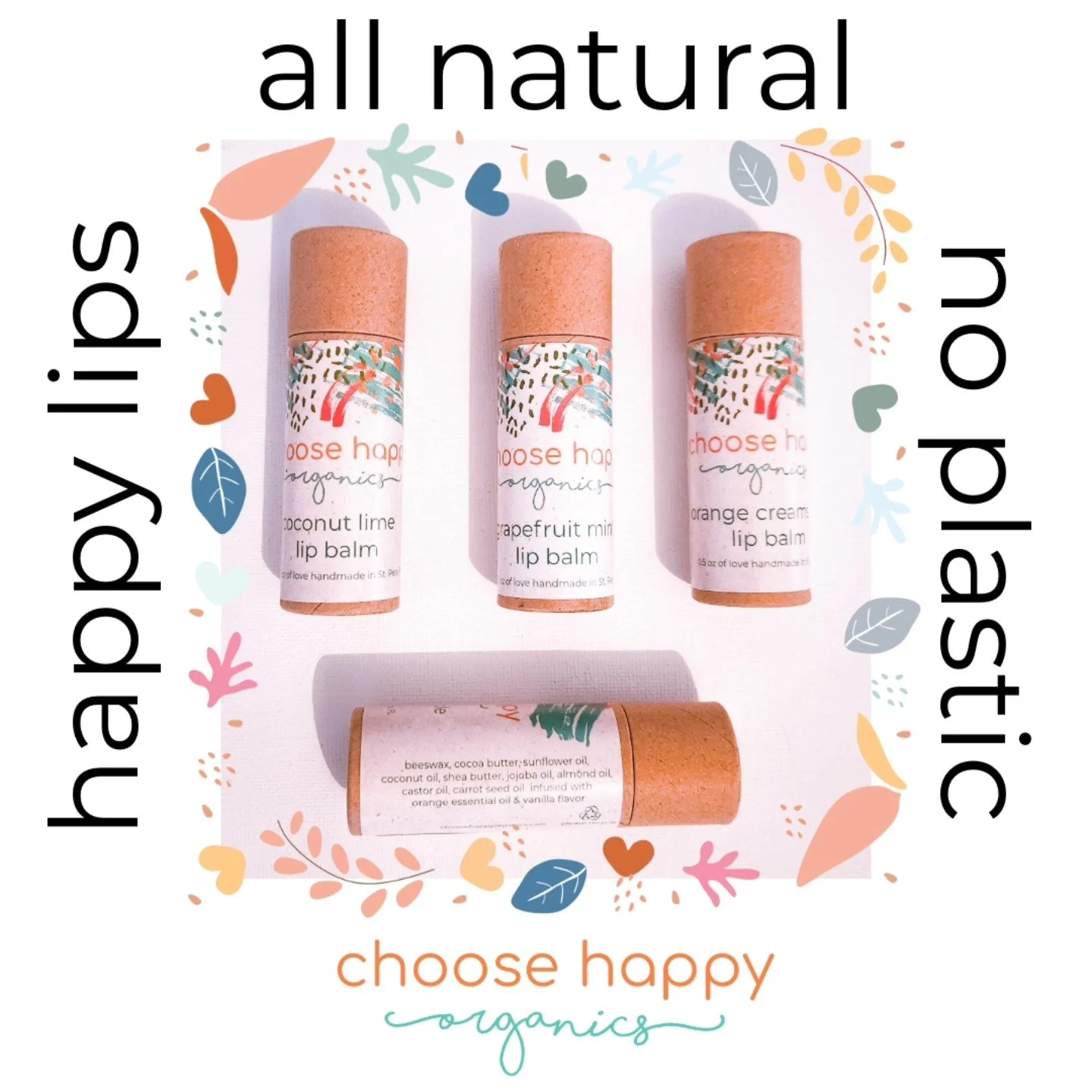 Nourish and keep your lips smooth, healthy, and hydrated with our all-natural lip balm. Packed full with vitamins, minerals, and anti-oxidants to heal chapped lips, reduce fine lines and wrinkles, and soothe lips. 

This lip balm provides intense hyd