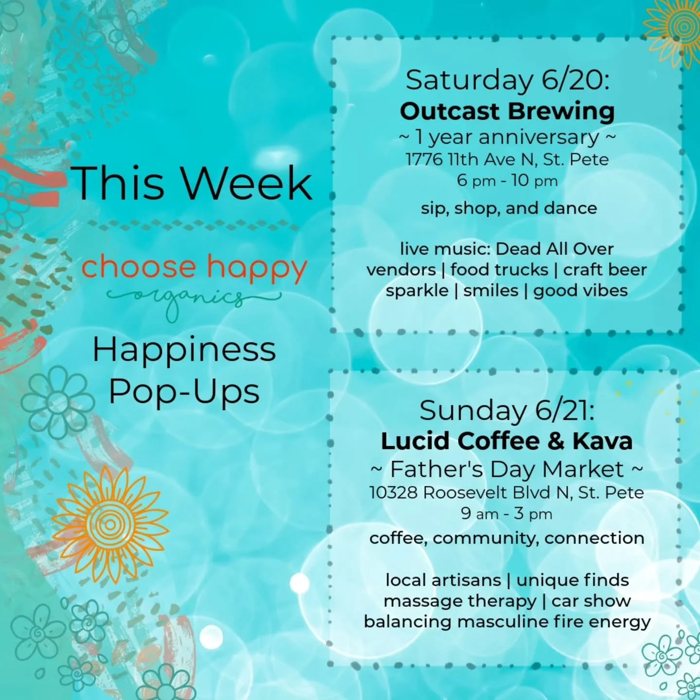 🌞 Weekend Market Magic

Find me this weekend at two markets for all your all‑natural skincare favorites, clean‑burning candles, and funky, fun, plant‑lover creations that make life a little brighter.

🌿 Looking for a gift for Dad? Check out our spe