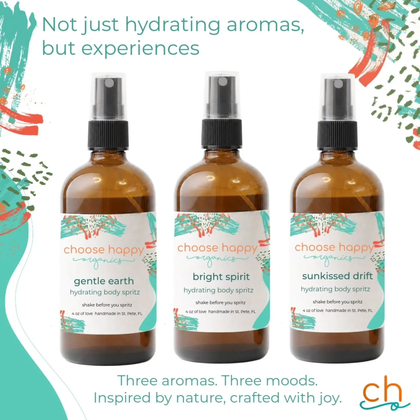 ✨ Introducing the Choose Happy Hydrating Body Spritz Collection ✨ 

❇️ Not just hydrating aromas, but experiences that inspire joy, invite calm, and transform everyday moments into meaningful rituals. 

🌱 Crafted with simple, natural ingredients, th