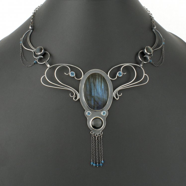 Art Nouveau Necklace with Labradorite
