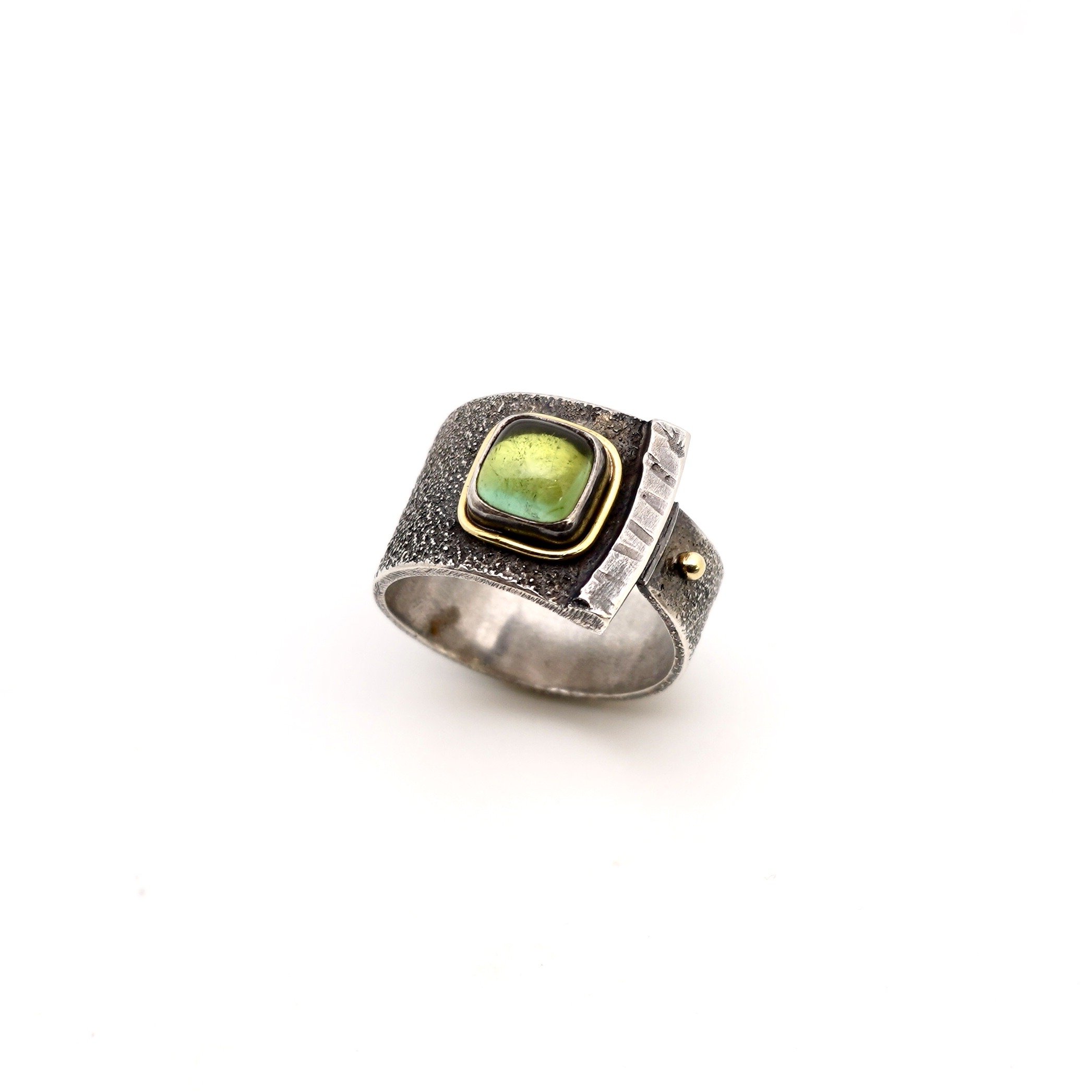 Silver and 18k Gold Ring