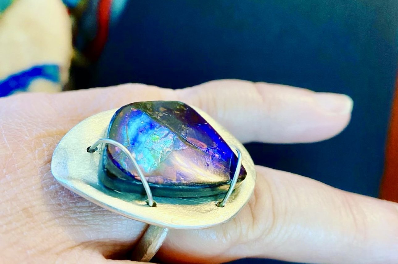 Ammonite Statement Ring