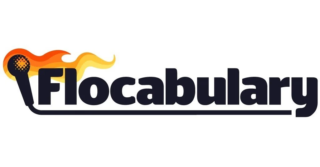 Logo with the word 'Flocabury' and a flame design emerging from an electronic plug.