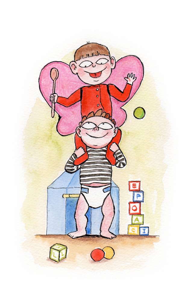 children playing illustration - james benn illustration