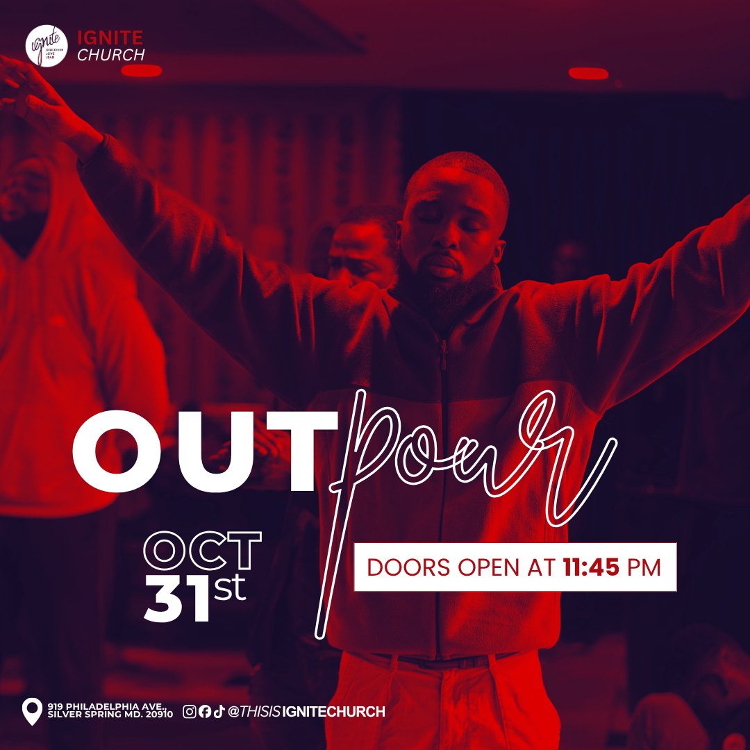 Event poster for the outpour midnight prayer encounter