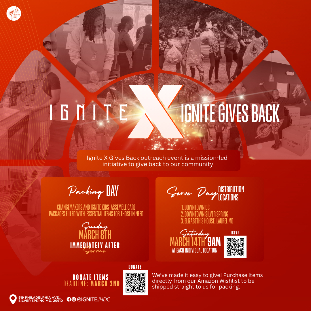flyer for Ignite gives back 