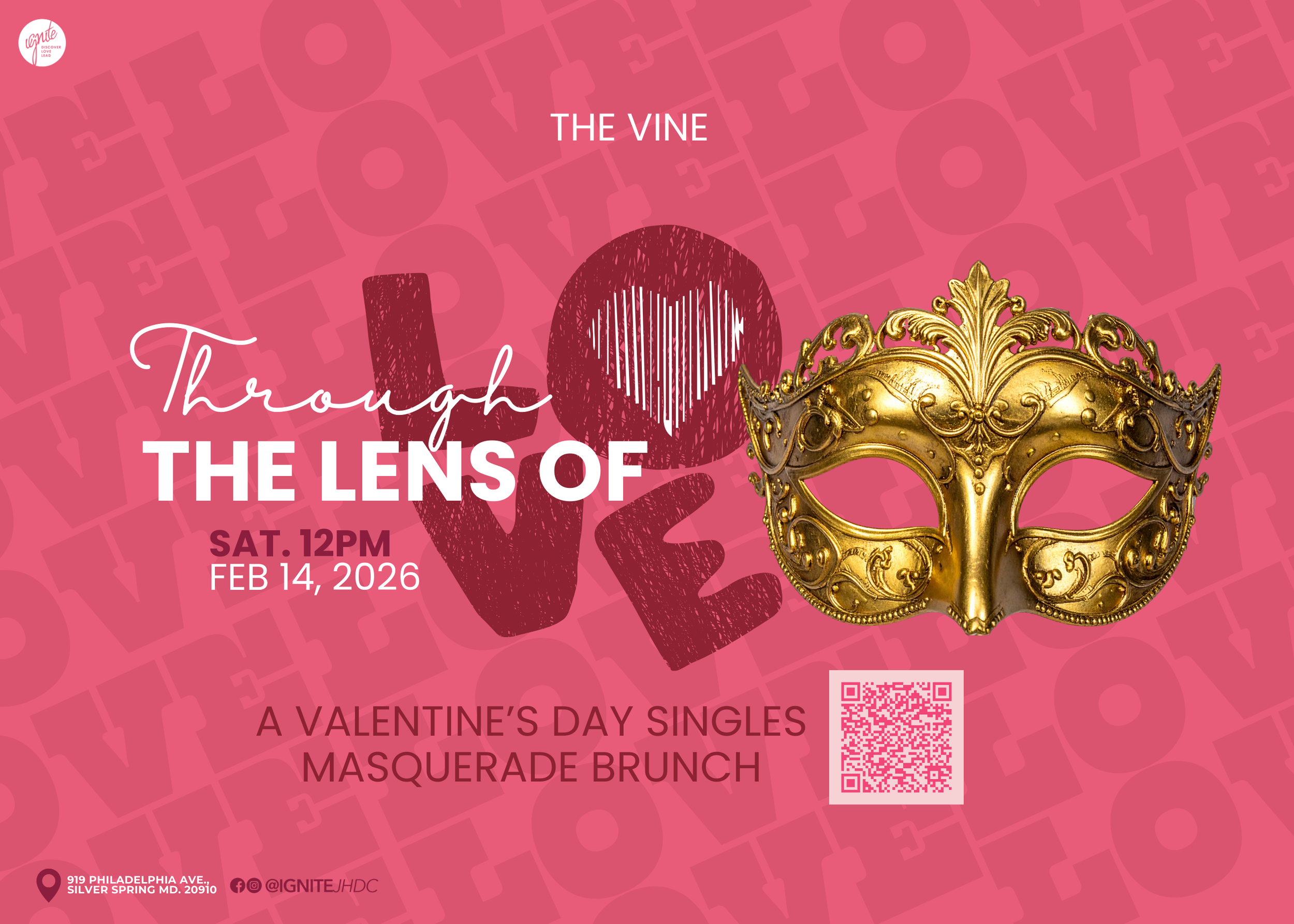 Digital flyer for Ignite singles event 