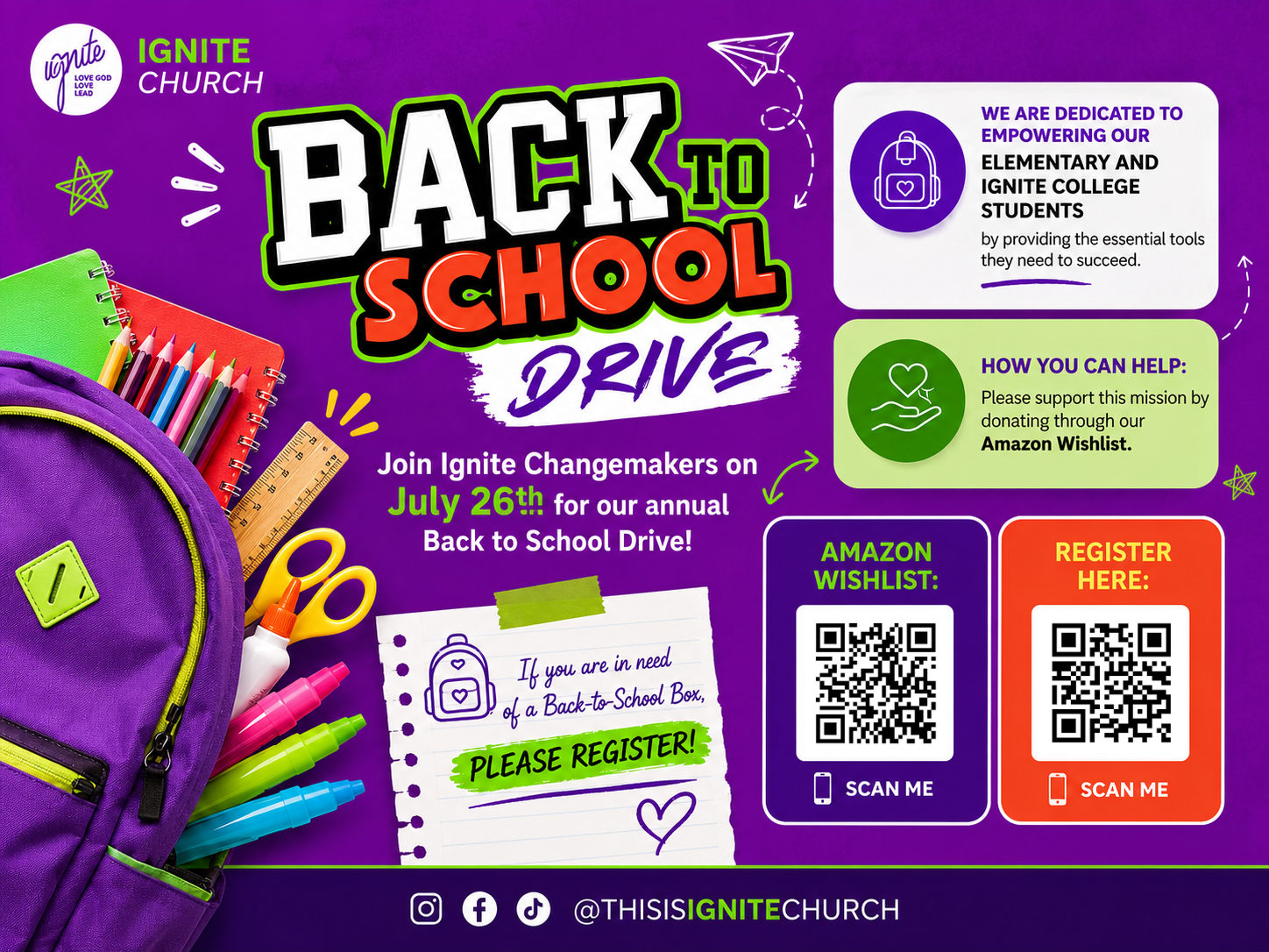 image for back to school drive