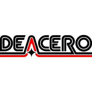 The word 'DEACERO' with a stylized red 'A' and a red line beneath it.