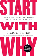 Book cover titled "Start With Why" by Simon Sinek