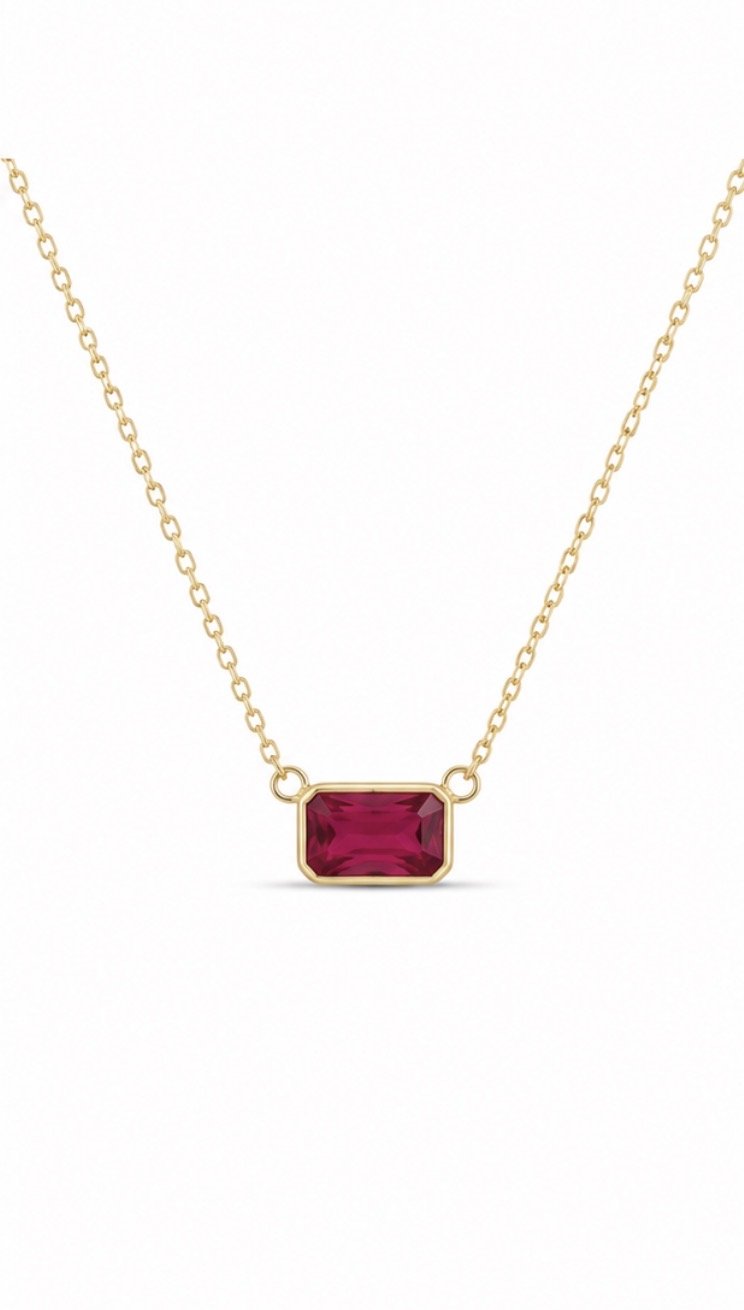 Ruby Square Necklace