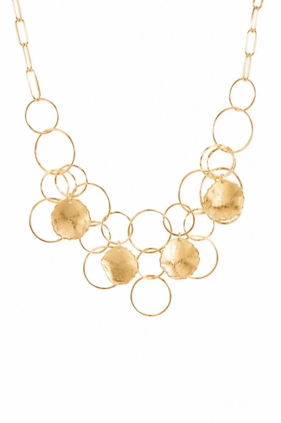Gold Circle Link Necklace