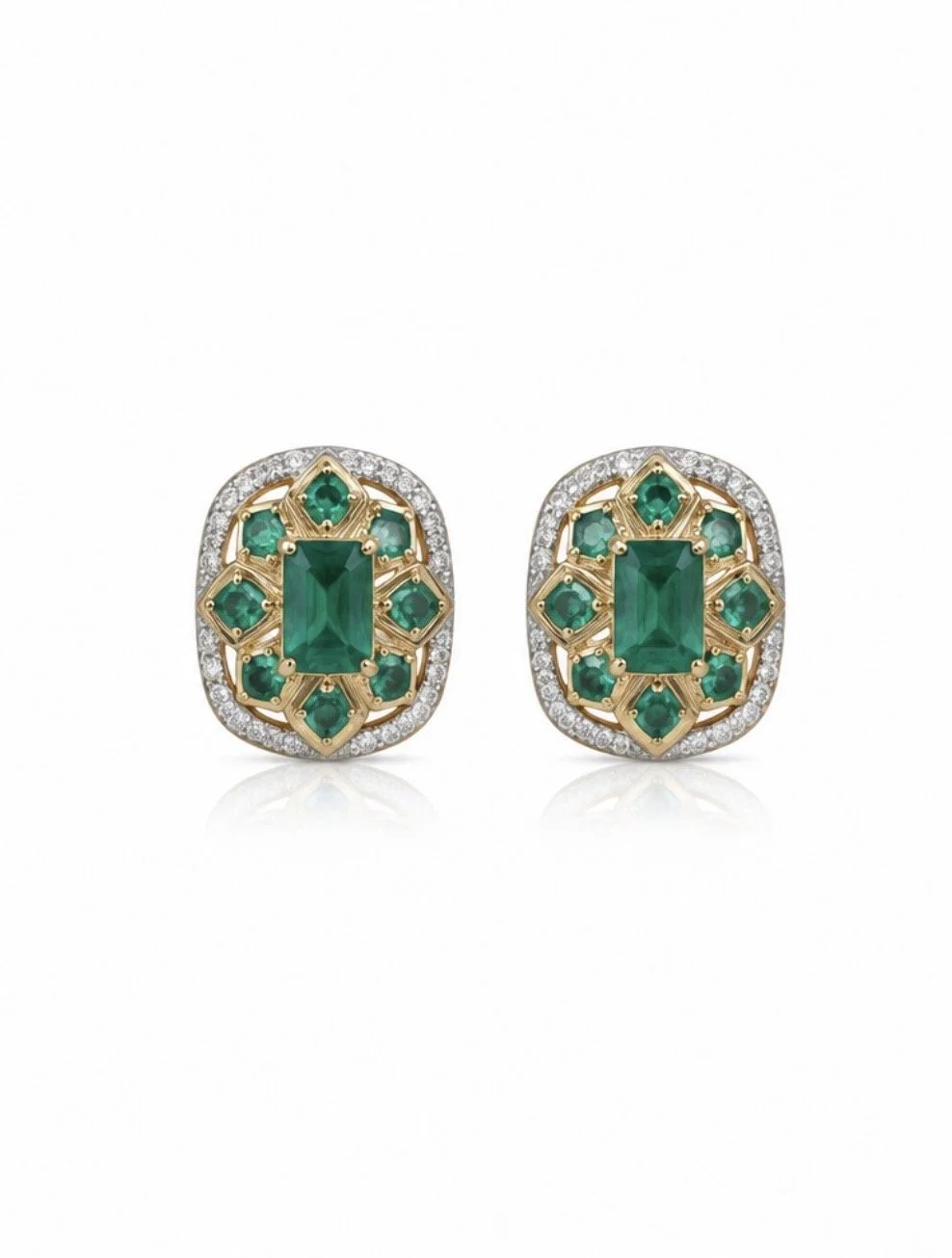 Handmade Emerald Post Earrings
