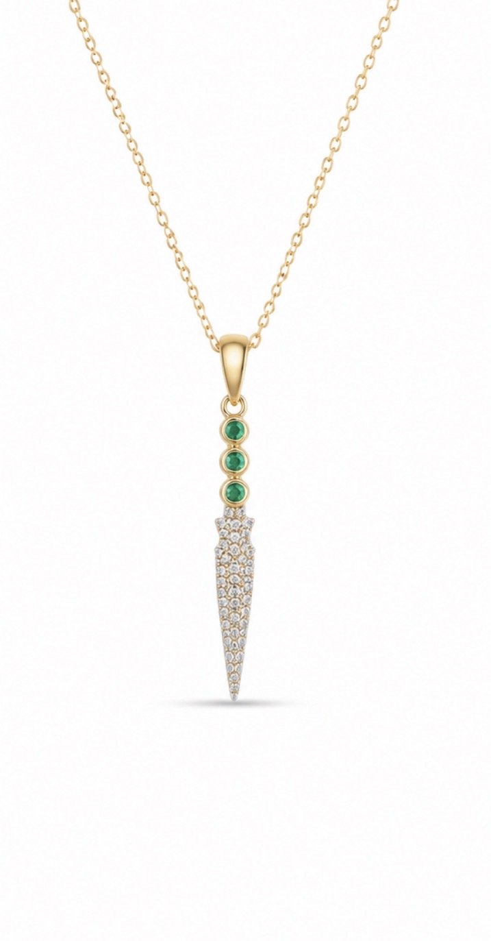 Emerald Spear Necklace