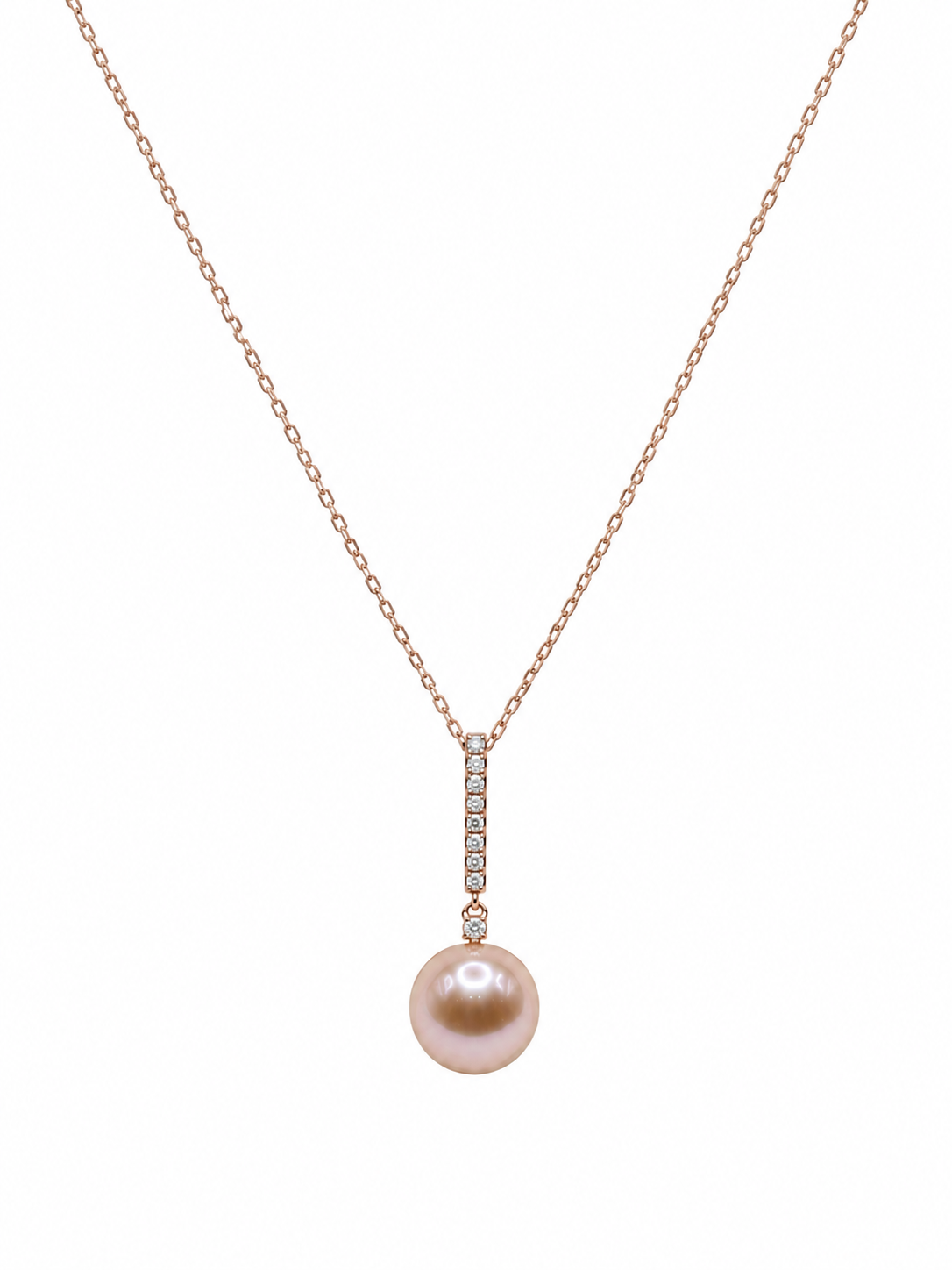 Rose gold pearl drop Necklace