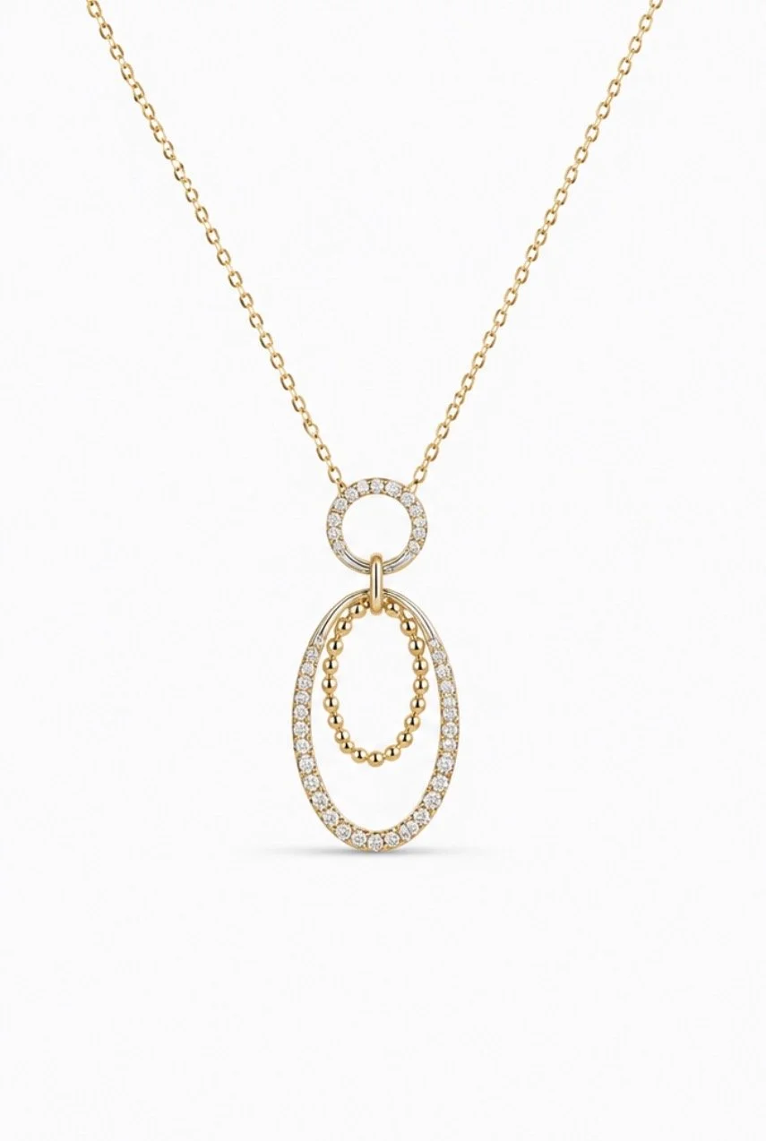 Double Oval Diamond Necklace