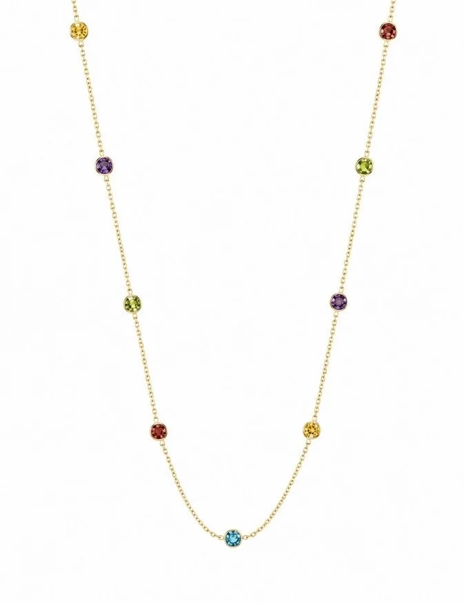 Birthstone stationary necklace