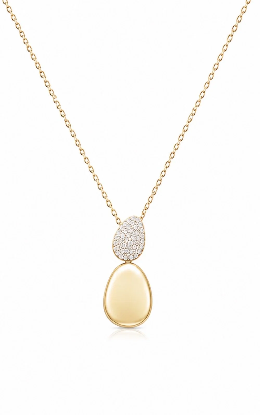 White Sapphire and Gold Circle Necklace
