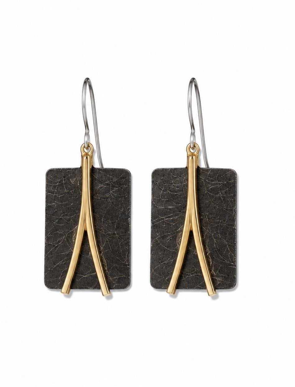 Etched Gold Earrings