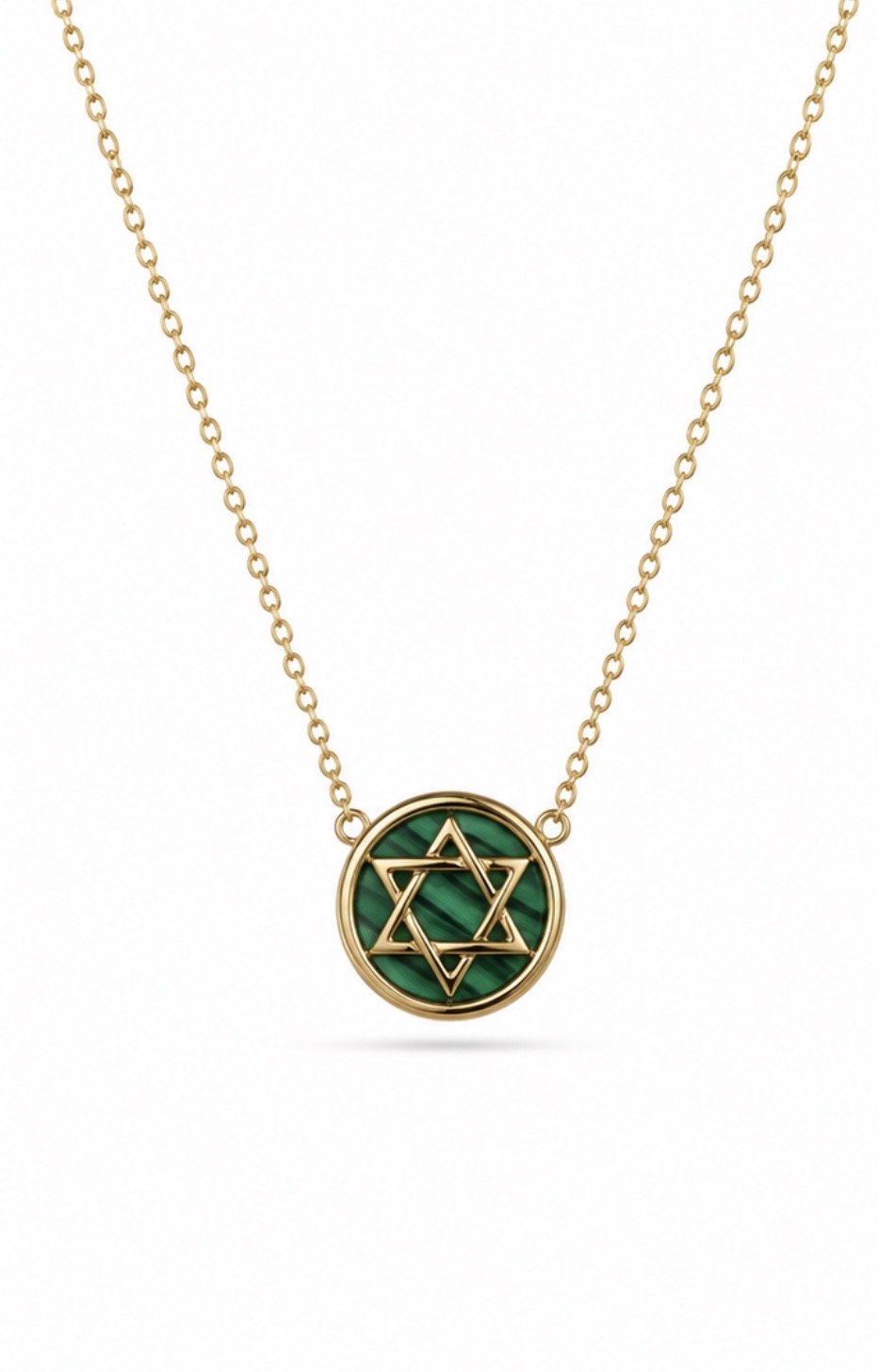 Star of David Malachite Necklace