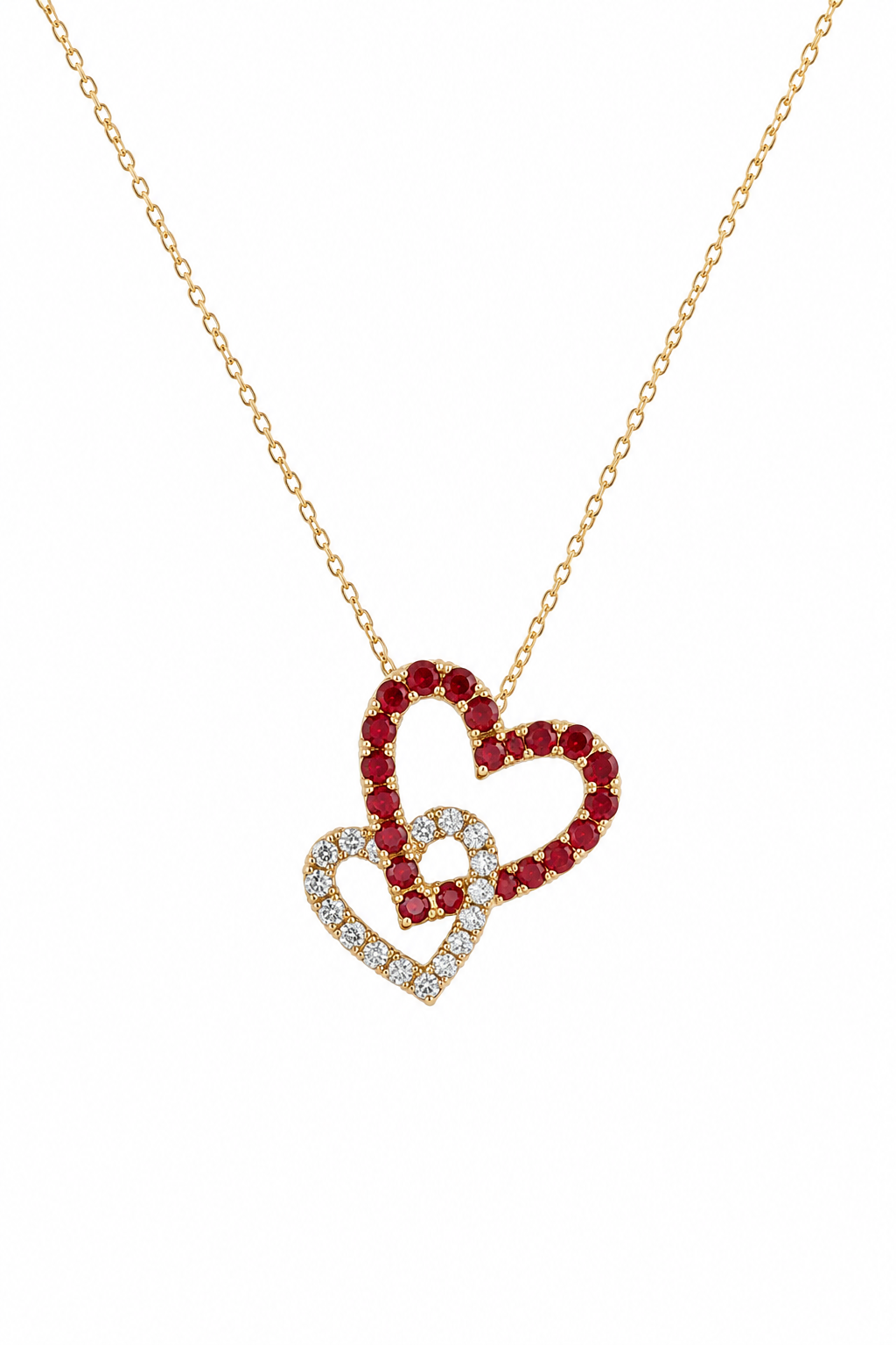 Double hearts necklace