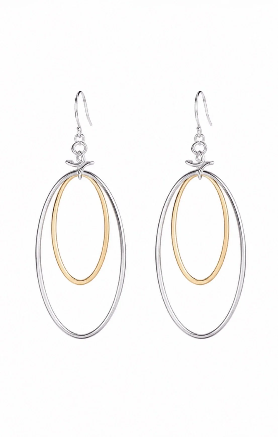 Oval Double Hoop Earrings
