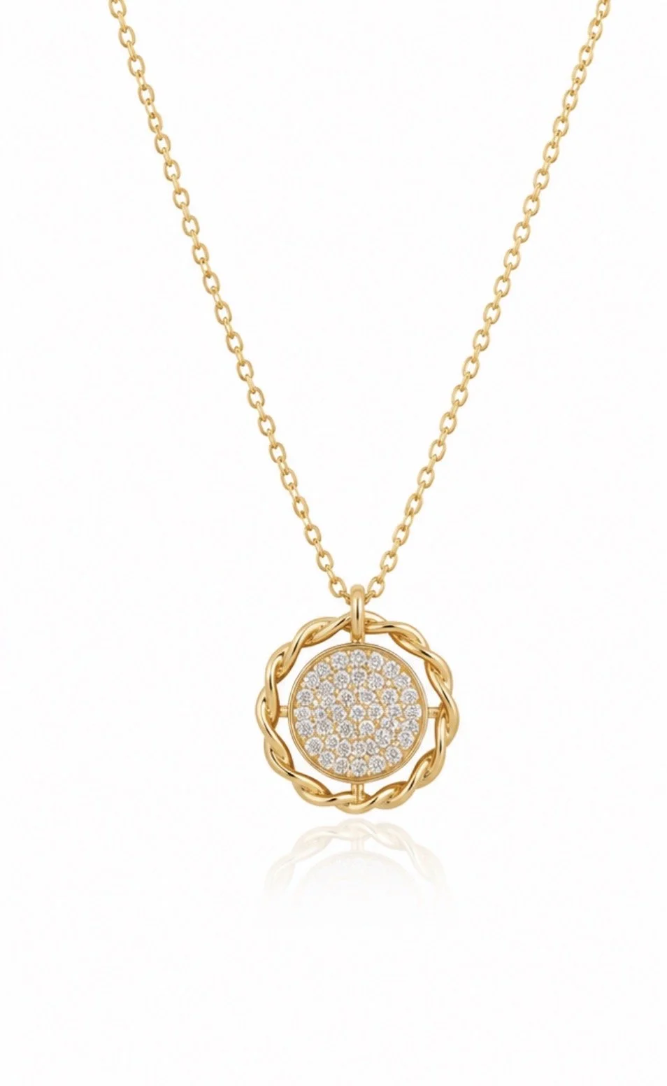 Diamond Halo Medallion Necklace