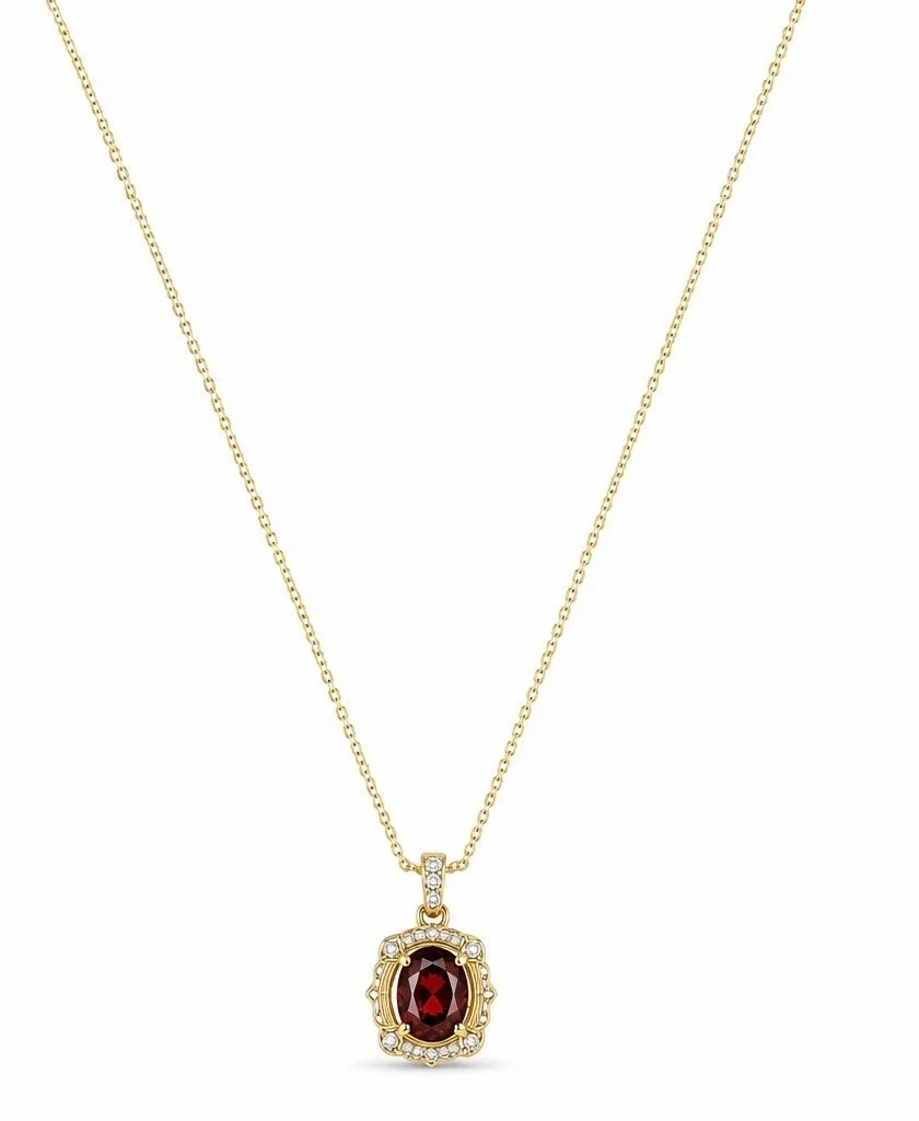 Garnet cabachon necklace