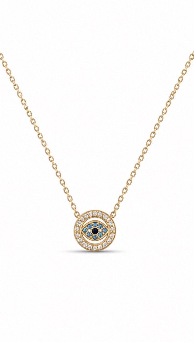 Evil Eye Halo Necklace
