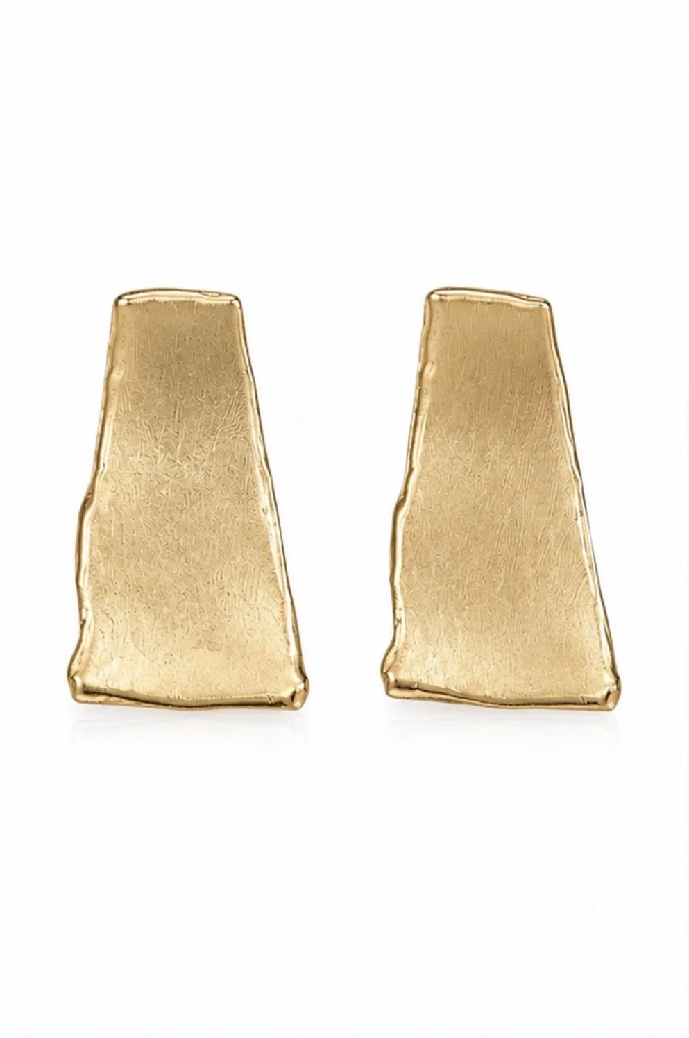 Gold Etched Post Earrings
